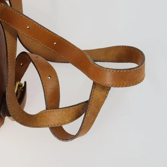 GUCCI Bamboo Web Sherry Line Backpack Leather Brown Red Auth 151581 main image 12